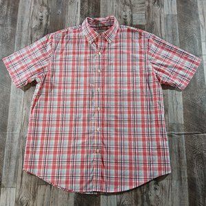 Croft & Barrow Button-down Plaid Polo Men Size L